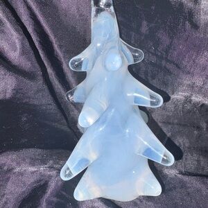 VintageRARE  Silvestri 7in hand blown twisted glass opaline Christmas tree